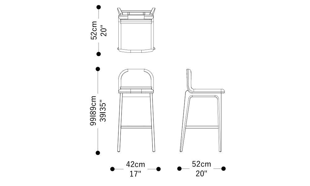 Image of the main dimensions of the product